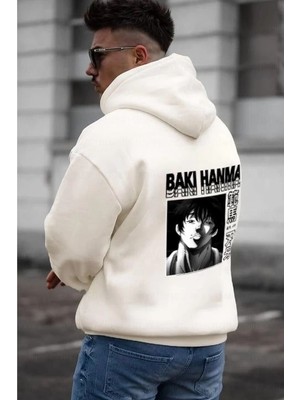 Glam Love Baskılı Kapüşonlu ve Kordon Ipli Sweat - Beyaz -