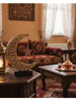 Toptan Bulurum 3D Hilal Yıldız Süs 23X23 cm Ev ve Ofis Için Şık Aksesuar