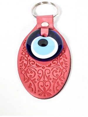 Moncuk Design Oval Desenli Nazar Boncuklu Anahtarlık – Koruma, Şıklık ve Geleneksel Zarafet