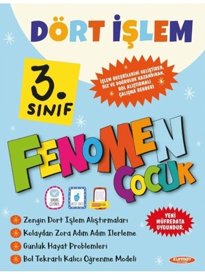 Fenomen Çocuk Yayınları Fenomen Çocuk 3. Sınıf Dört Işlem Sınav Bilgisi İçeren Zengin İçerikli Eğitim Kaynağı