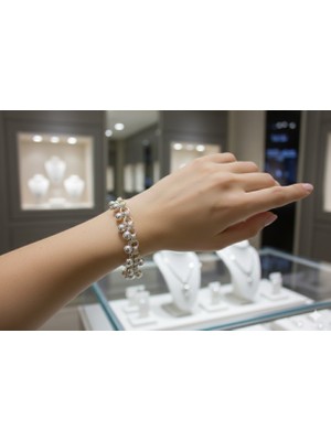 Septemmart 925 Ayar Gümüş El Işçiliği 3 Sıra Zincirli Toplu Bileklik - 25.83 gr 20 cm