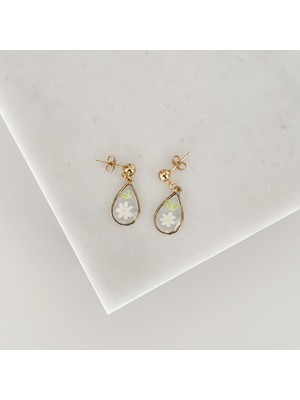 Vesce Atelier Çiçek Figür Reçine Sallantılı Handmade Küpe