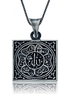 Marsilyan 925 Ayar Gümüş Allah Yazılı Gümüş Kolye PT2610226 (72)