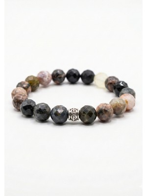 MMİF Turmalin Faset Doğal Taş Bileklik, 8mm, Unisex, Çokrenkli, Mmif