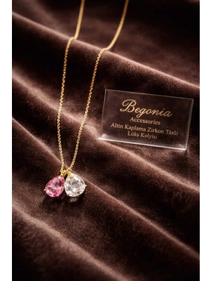 Begonia Accessories Ithal Çelik Altın Kaplama Kolye Zincir Set Figürlü Zirkon Taşlı Paslanmaz Kararmaz Unisex 45CM+5CM Boy - 6