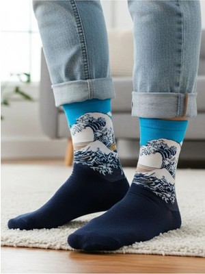 Aksu Çorap Kanagawa Dalga Art Soket Çorap
