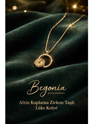 Begonia Accessories Ithal Çelik Altın Kaplama Kolye Zincir Set Figürlü Zirkon Taşlı Paslanmaz Kararmaz Unisex 45CM+5CM Boy - 22