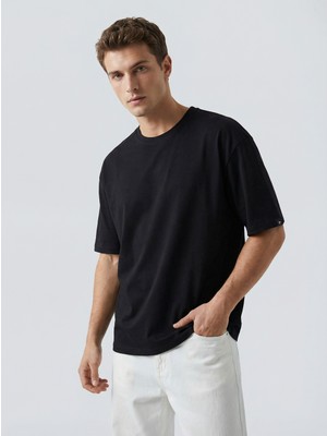 Sparrow Unisex Oversize Fit %100 Pamuk Tok Kumaş Bisiklet Yaka Basic Tişört