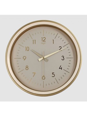 Premium Serisi Klasik Tasarım Sessiz Mekanizma Latin Rakamlı 35 cm Duvar Saati Açık Gold