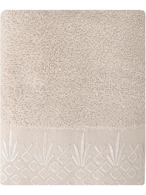 Sty Barra Gri Nakışlı Havlu 50X90