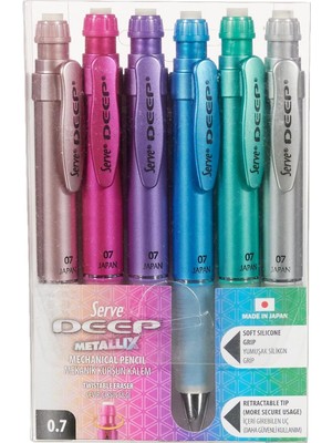 Serve Deep M.kursun Kalem Metalik 6 Li Pet