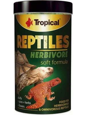 Tropical Reptiles Herbivore Soft Otobur ve Omnivor Sürüngenler Için Yem 250 ml 65GR