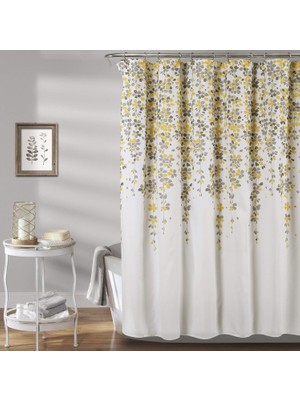 Hype Store Lush Decor Ağlayan Çiçek Duş Perdesi Sarı/gri 72X72