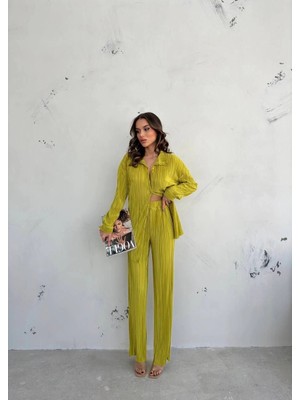 Alfanora Kadın Gömlek ve Pantolon Takım - Açık Yeşil