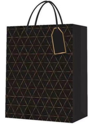 Pilelistore- Desenli Siyah Küçük Karton Çanta