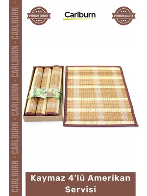 Carlburn #amerikanservisi Şık Dayanıklı Modern Sofralar Kaymaz Yüzey Pratik Masa Düzeni 4'lü Amerikan Servisi