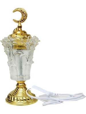 Karahanbey Buhurdanlık Cam Altın Dekorlu Kapak ve Ayak