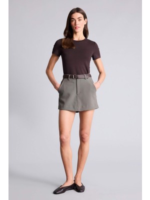 DeFacto Yüksek Bel Kemerli Şort Etek C8850AX24AU