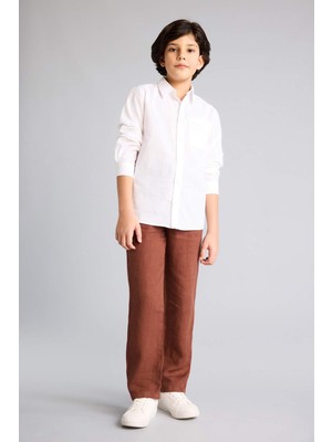 DeFacto Düz Paça Keten Pantolon Erkek Çocuk G5094A826SP