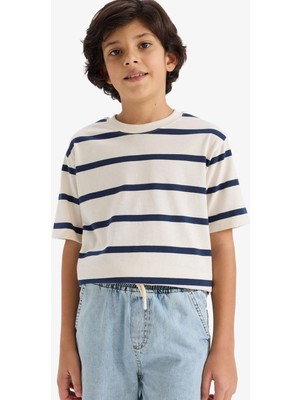 DeFacto Çizgili Tişört Erkek Çocuk D7864A826SM
