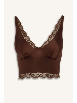 DeFacto Saten Dantelli Üst F7608AX26SM