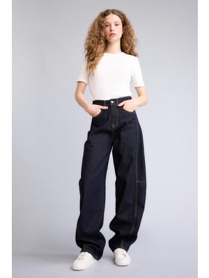DeFacto Baggy Fit Yüksek Bel Uzun Jean Pantolon H1730AX26SP