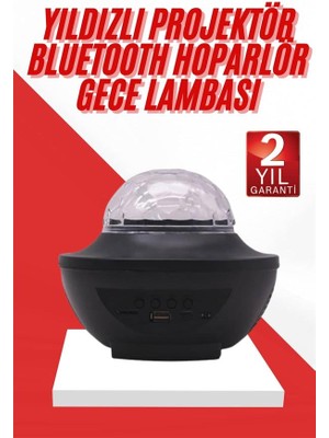 Masa ve Gece Lambası Renkli Projektör Işıklı Disko Topu Bluetooth Hoparlör - Lisinya