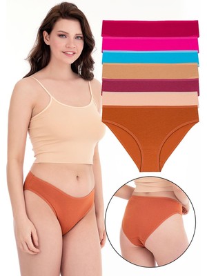 Sensu Kadın Pamuklu Slip Karışık Renkler 7'li Külot - KTS1079