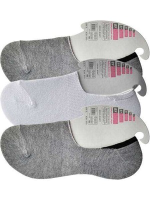İlk El Grup Ieg™ Gri ve Beyaz Kadın Babet Çorap 3 Çift