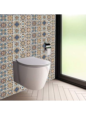 Kendinden Yapışkanlı Karma Fas Desenli Pvc, Yapışkanlı Kaplama, Çıkartması, Zemin Duvar Karosu 10X10 cm (20 Adet/0,20 M2)