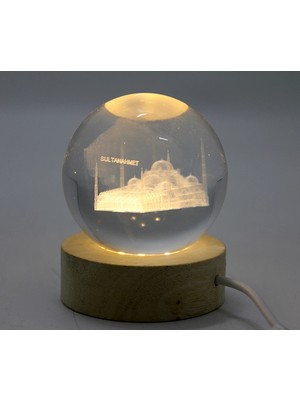 Pilelistore- 3D Istanbul Temalı Kristal Cam Küre LED Lamba Model 1