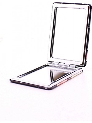 MiraLive Istanbul Kız Kulesi Temalı Simli Büyüteçli Pratik Mini Cep Çanta Makyaj Aynası Sarı