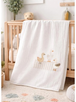 Kitikate Organik Lil Ducky Müslin Battaniye Ekru