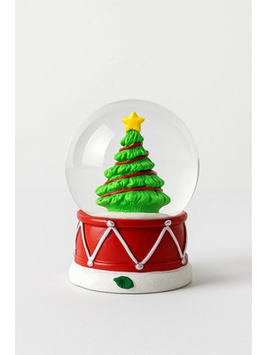 MiraLive 2026 Yılbaşı Noel Süslü Çam Ağacı Temalı Mini Boy Işıklı Kar Küresi 6.5 cm A