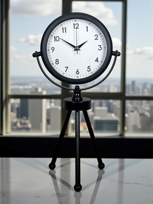 Mcg Prime Black Zarif Üç Ayaklı Metal Masa Saati