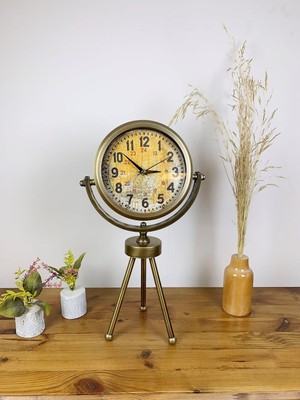 Mcg Eskitme Metal Mini Tripod Kaos Masa Saati 45×26 cm