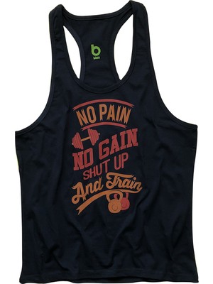 Bluu Fitness Gym Tank Top Siyah Sporcu Atleti Train XL Beden Özel Tasarım Kısa Kol