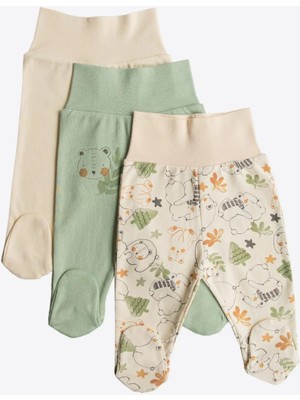 Kitikate Organik Cute Bear 3'lü Patikli Pantolon Yeşil