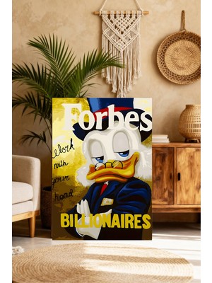 Mushen Studio Scrooge Mcduck Forbes Kapak Parodisi Tablo - Milyarder Ördek Pop Art Duvar Dekoru