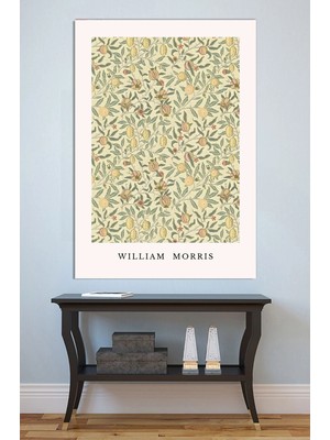 Mushen Studio William Morris Nar Deseni Kanvas Tablo Vintage Çiçekli Duvar Dekoru