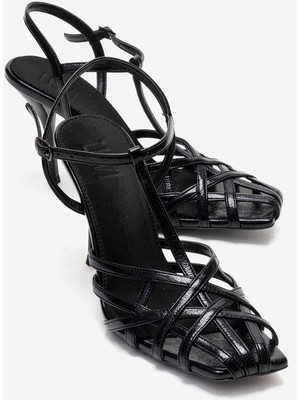 Luvi Allos Siyah Kadın Topuklu Ayakkabı