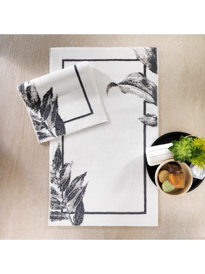 Schafer Home Leafy 2 Li Pamuk Floş Banyo Paspası-Gri