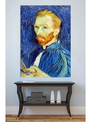 Mushen Studio Vincent Van Gogh Otoportre Paletli Kanvas Tablo Yağlı Boya Efektli Klasik Portre Duvar Dekoru