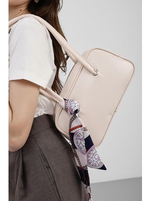 Shule Bags Beau Fular Detaylı Baget Çanta Pudra Pembe