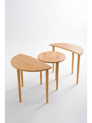 Sun & Moon Zamansız Tasarım Masif Ahşap Modern Sehpa