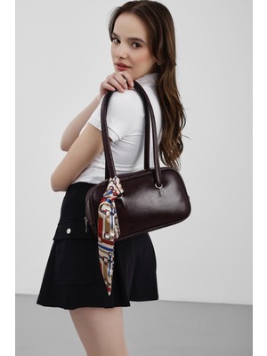 Shule Bags Beau Fular Detaylı Baget Çanta Mürdüm