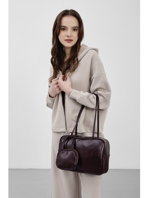 Shule Bags Choker Charmlı Omuz Çantası Mürdüm