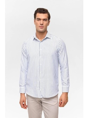 Süvari Lacivert Regular Klasik Yaka Casual Gömlek