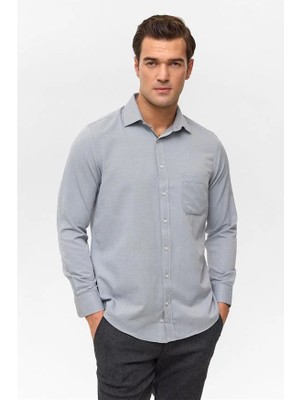 Süvari Lacivert Regular Klasik Yaka Casual Gömlek