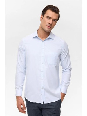 Süvari Buz Mavi Regular Klasik Yaka Casual Gömlek